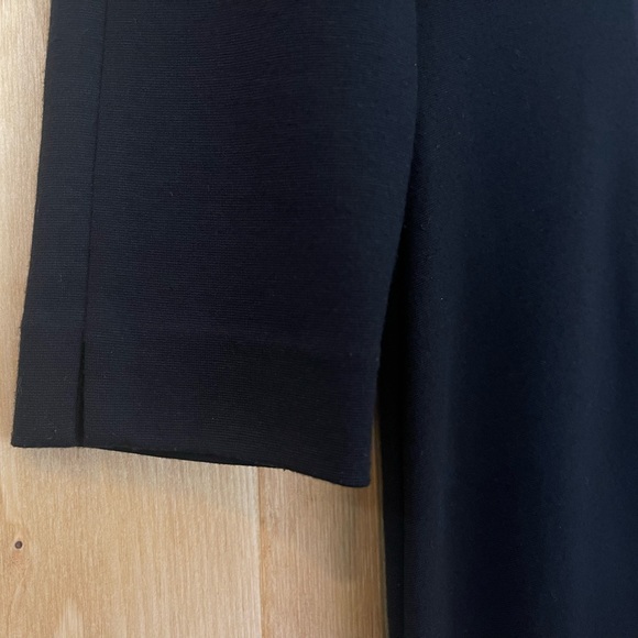 Lafayette 148 New York Black 3/4 Sleeve Crew Neck Black Knee Length Dress - Picture 11 of 14